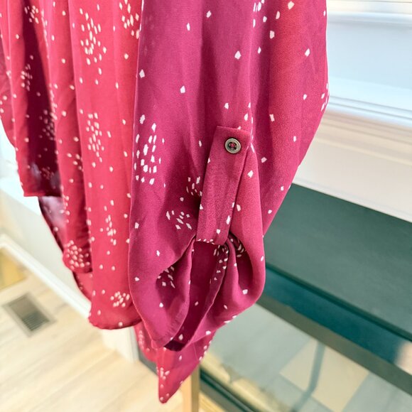 ❤️ Lush Berry-Cream Print Blouse | Size Medium - Fits like a Large - Picture 2 of 11